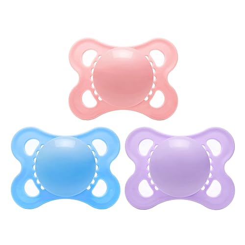 3 Big Sized Pacifier 3 Paci Pack - Pink, Blue, Purple