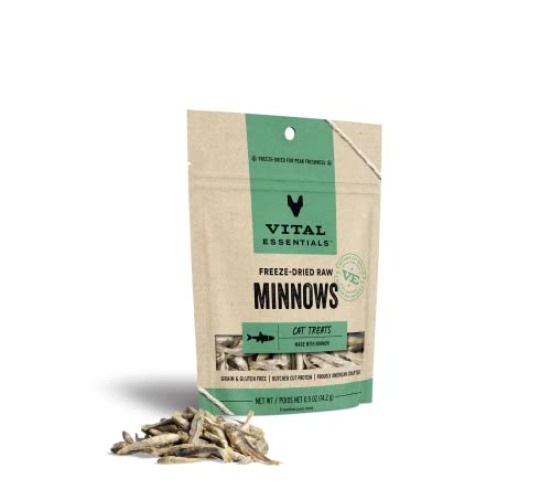 Vital Essentials Freeze-Dried Raw Cat Treats, Minnows Treats, 0.5 oz - New Packaging - Minnows