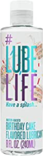 Lube Life Water-Based Birthday Cake Flavored Lubricant, Personal Lube for Men, Women and Couples, Made Without Added Sugar, 8 Fl Oz - Birthday Cake 8 Fl Oz (Pack of 1)