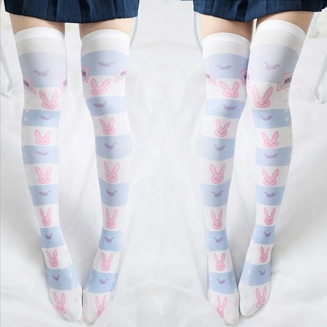 Gamer Bunny Stockings - Striped