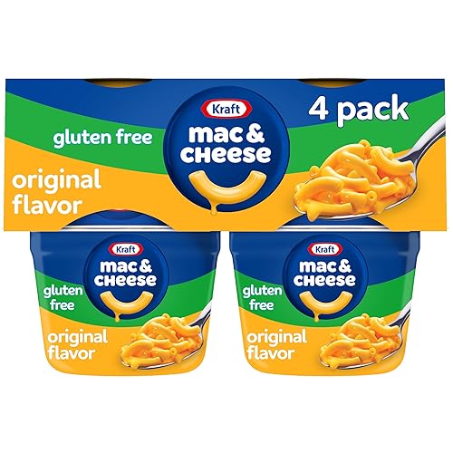 Kraft Gluten Free Original Mac & Cheese Macaroni and Cheese Dinner, 4 ct Pack, 1.9 oz Cups - Gluten Free Original Cheddar