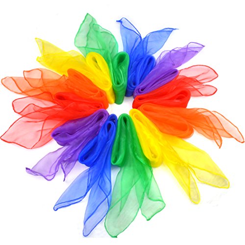 Jmkcoz 12pcs Square Juggling Silk Movement Scarves