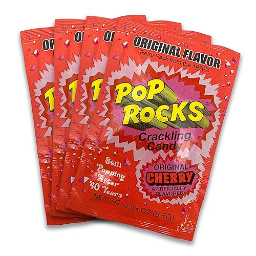 UpTop Treats Cherry POP ROCKS® Candy | Includes 4 Individual Retro Packs of Flavored Mini Rock Popping Candies