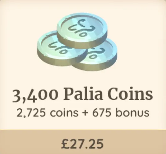 3400 Palia Coins