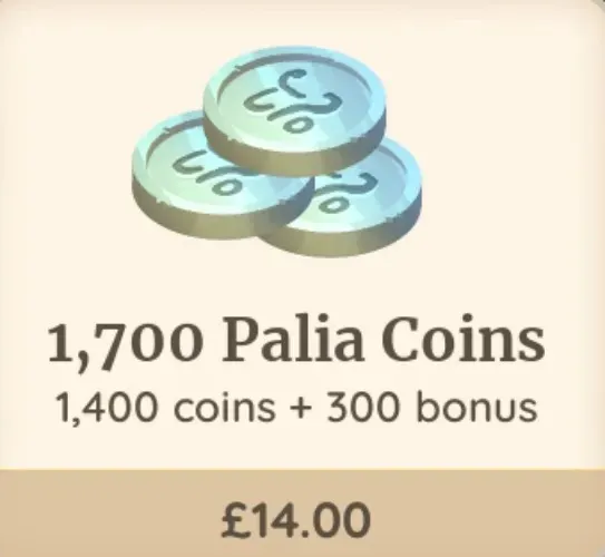 1700 Palia Coins