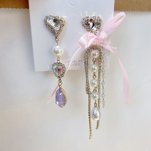Crystal Princess Drop Earrings - Pink Drop