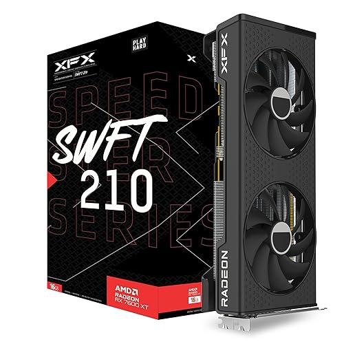 XFX Speedster SWFT210 Radeon RX 7600XT CORE Gaming Graphics Card with 16GB GDDR6 HDMI 3xDP, AMD RDNA 3 RX-76TSWFTFP - RX 7600 XT SWFT