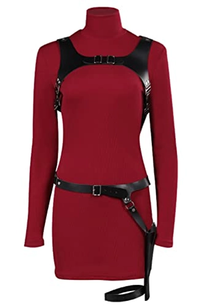 Taeyue Ada Wong Cosplay Kostüm Sexy Strickkleid Anzug Rot Biohazard Ada Wong Kostüm Outfits Halloween Karneval Party Anzug