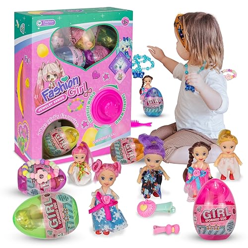 WDSMNAERW Mini vending machine toys, 12 oversized jewelry surprise eggs and 24 limited edition dolls, hatching popular Easter egg hunt toys for boys and girls aged 3-5, toddler birthday playset