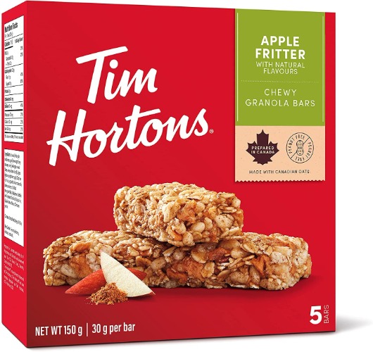 Tim Hortons Granola Bars, Peanut Free, 5 Count ( Set of 2) (Apple Fritter) - Apple Fritter