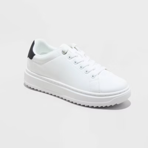 Women's Peggy Sneakers - A New Day™ White/Black 7