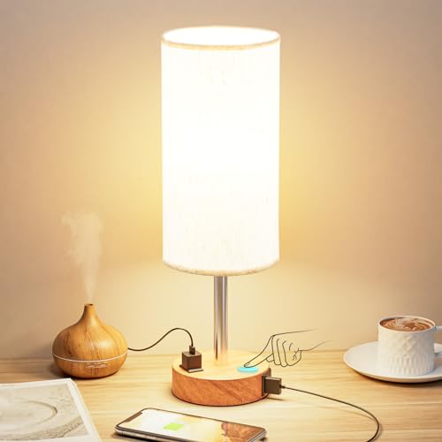 Bedside Table Lamp for Bedroom - 3 Way Dimmable Touch Lamp