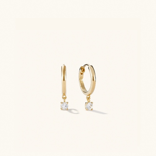 18k Gold Vermeil Round Topaz Hoops - Handcrafted Jewelry | Mejuri