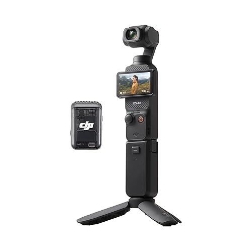 DJI Osmo Pocket 3 Creator Combo, Vlog Camera with 1'' CMOS & 4K/120fps Video, 3-Axis Stabilization, Face/Object Tracking, Fast Focusing, Mic Included for Clear Sound, Small Digital Camera - Osmo Pocket 3 Creator Combo
