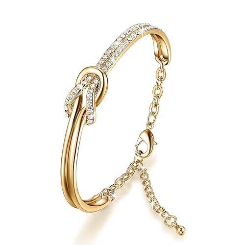 NinaMaid Bracelet de Cristaux Swarovski Pouvoir de l'amour” Plaqué Or Bracelets 7 inches (Or)