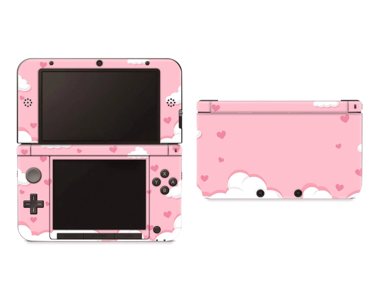 Pink Clouds Skin For Nintendo 3DS Sky Hearts Decal Pink Skins Trendy Nintendo XL Stickers Nintendo New Game Accessories