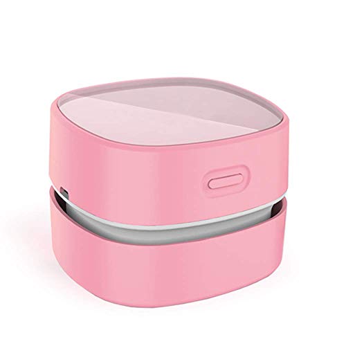 ODISTAR Desktop Vacuum Cleaner,Mini Table dust Sweeper Energy Saving,High Endurance up to 400 mins,Cordless&360º Rotatable Design for Cleaning Hairs,Crumbs,Computer Keyboard (Pink Charging) - Pink Charging
