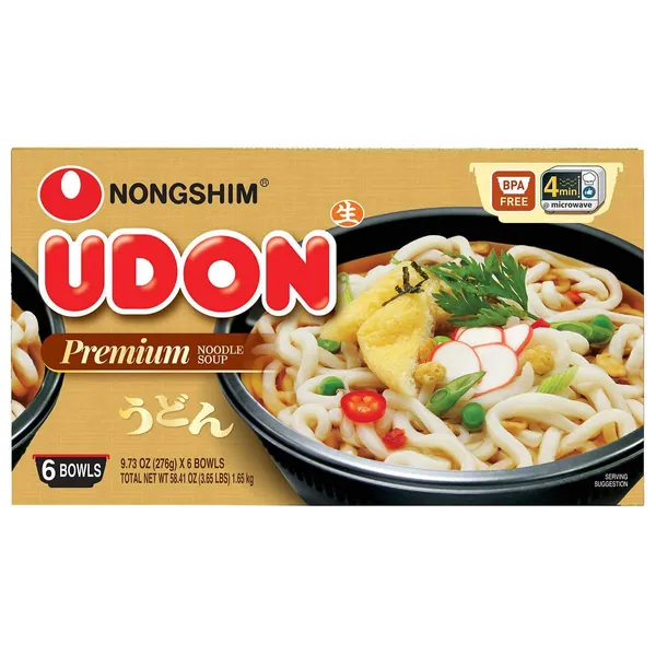 Nongshim Udon Premium Noodle Soup (6 Bowls)