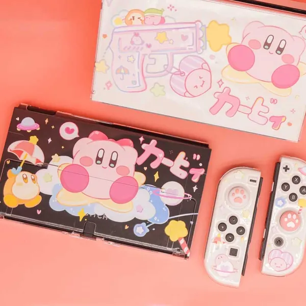 Cute Kirby Switch OLED Shell Case Kirby Dock Cases Switch Accessories - Switch OLED Model