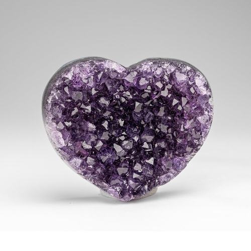 Genuine Amethyst Crystal Cluster Heart from Uruguay