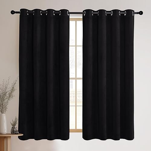 Black Velvet Blackout Curtains
