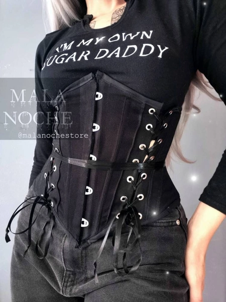 Corset Lilibeth, underbust corset, corsé, corset, women corset, black corset, waist belt, goth top, gothic, dark, gothic corset, busk