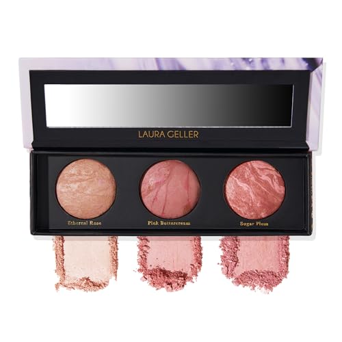 LAURA GELLER NEW YORK Geller's Greatest Better Than Ever 3-Piece Blush-n-Brighten Marbleized Blush Palette Trio - 06- Geller's Greatest Better Than Ever Blush Trio