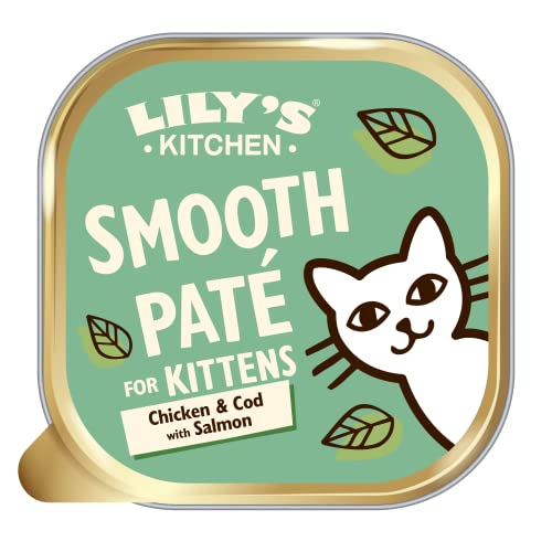 Lily's Kitchen Pâtée Moelleuse pour Chaton au Poulet, cabillaud et Saumon 19 x 85 g - Poulet et cabillaud - 19 barquettes