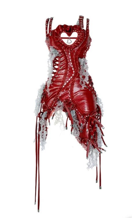 nymph's love tale dress mini - blood red