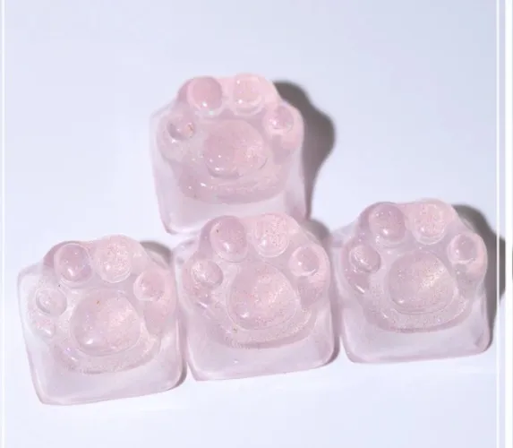 Keycap Patinha de Gato Transparente Conjunto 4pcs