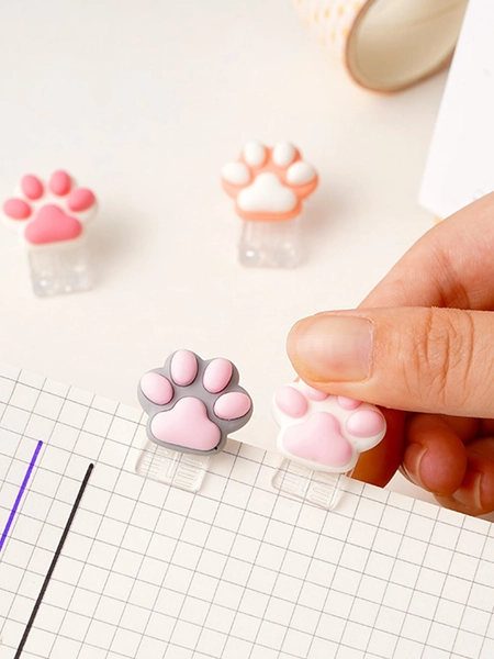 Clipe de fichário em forma de patinha (4 peças)