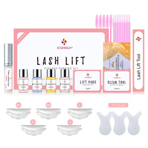 ICONSIGN Wimpernlifting-Set, 2024 Aktualisiertes Lash Lift Kit, Professionelles Semipermanentes Curling-Wimpern-Dauerwellen-Set, Geeignet Für den Salon- und Heimgebrauch