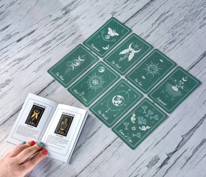 Seafoam Green Design Tarot Card with Guidebook And Tarot Bag