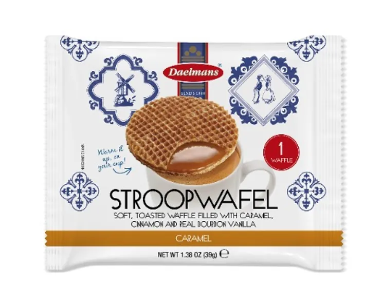 DAELMANS Stroopwafels, Dutch Waffles Soft Toasted, 24 Pack Caramel, Kosher Dairy, Authentic Made In Holland, 24 Stroopwafels Per Box, 1.38oz per serving