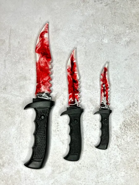 Halloween Horror Movie Themed Blood Red Resin Decorative Knife