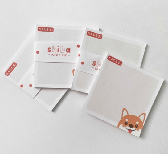 shiba inu corgi cute, kawaii stationery, sticky notes, sticky notepad