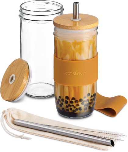 Glass boba cup (2x)