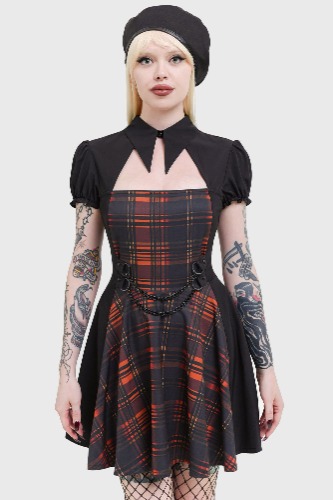 Amberic Dress | XS / Black/Orange / 96% Polyester 4% Elastane