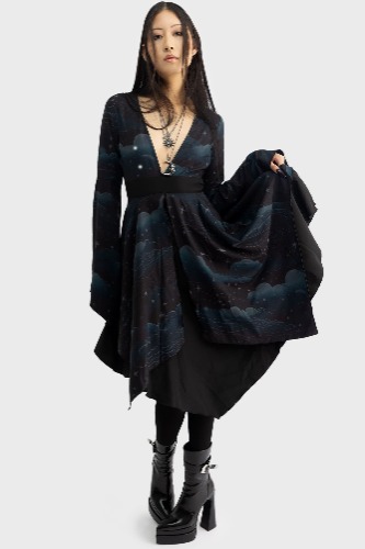Dreamanicon Midi Dress | XS / Black / 96% Polyester 4% Elastane
