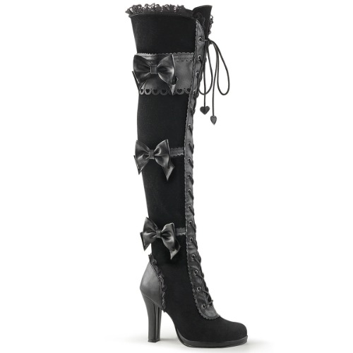 Glam-300 | Black Vegan Leather-Velvet / 8