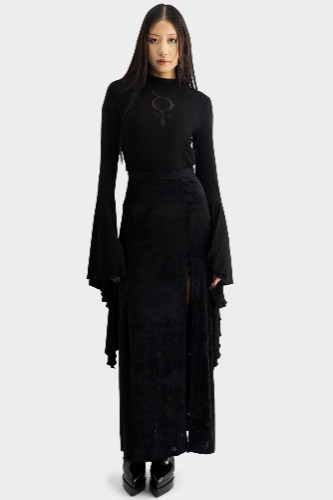 Coma Star Maxi Skirt | S / Black / 58% Polyester 33% Polyamide 9% Elastane
