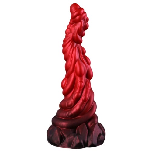 Nothosaur「SUPERBIA」Complex Textured Fantasy Dildo Suction Cup Anal Dildos Anal Toys for Beginners Women Men Gay Lesbian, Platinum Silicone Sex Toys Anal Beads Plugs, Kinky Red, S (16cm)