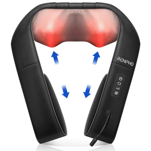 RENPHO Neck Back Massager with Adjustable Straps and Heat, Shiatsu Shoulder Neck Massager with 3D Massage of Deep Tissue, Muscle Pain Relief for Neck, Back, Shoulder, Waist, Legs, Office Chair and Home Use