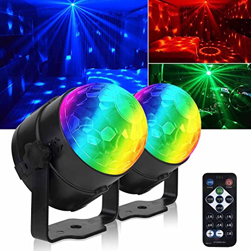 2er-Pack Discokugel Partylicht mit Fernbedienung, musikgesteuert, tragbar für draußen und drinnen, USB-Stecker, DJ Licht, Party Gadgets, Discolicht, Stroboskop-Bühnenlicht als Partybeleuchtung - 2 Stück (1er Pack)
