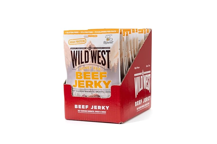Wild West Honey BBQ Beef Jerky 25G (Pack of 12) - Honey BBQ - 35 g (Pack of 12)
