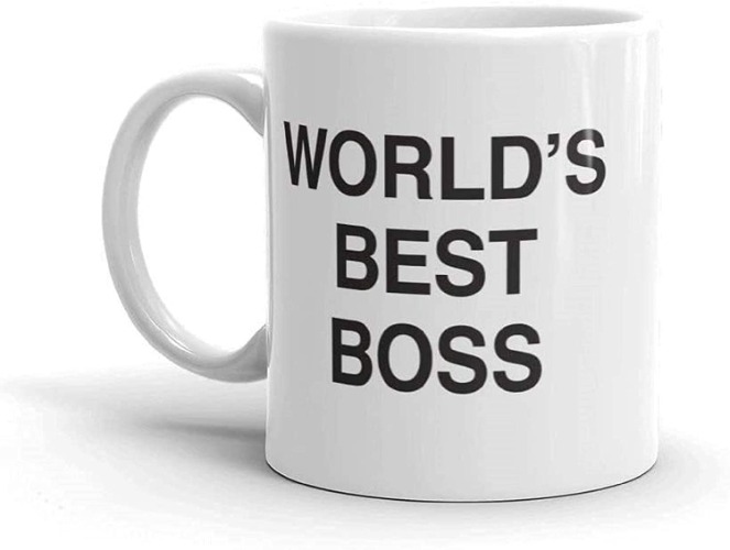 Tazza in ceramica con scritta “World’s best boss”, “Dunder Mifflin” (The Office), 325 ml