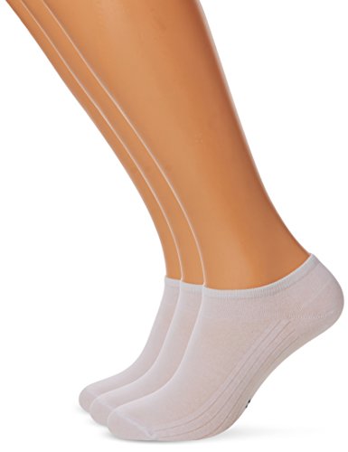 POMPEA Cotton Calzini alla Caviglia (Pacco da 3) Donna - S - Bianco (Bianco 0024)