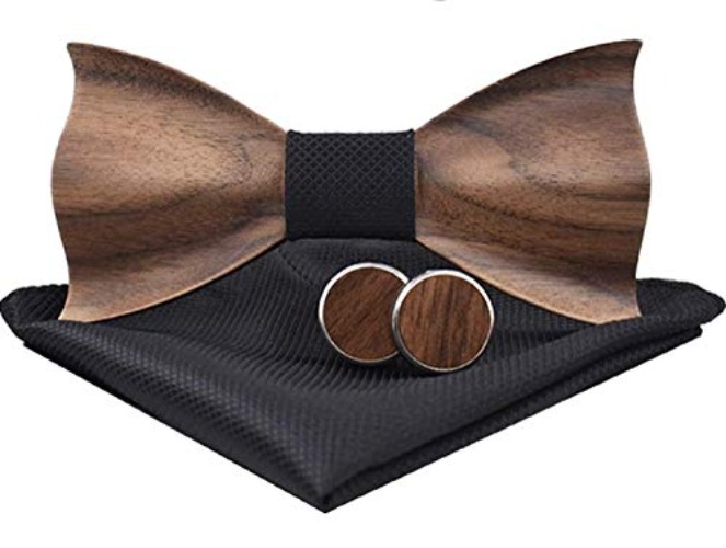 BeForBio - Papillon in legno fatto a mano, chic e di tendenza, accessorio alla moda o idea regalo, facilmente regolabile, colore marrone