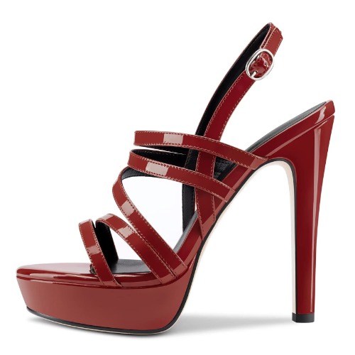 CASTAMERE Donna Ragazza Spillo Alto High Tacco Heel Piattaforma Romani Sandali Cinturino alla Caviglia Slingback Fibbia 13 CM Heels