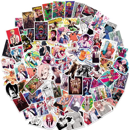 Chainsaw Man Stickers 103PCS Trendy Japanese Anime Art Work for Water Botter Luggage Keyboard Computer Suitcase Manga Accessories